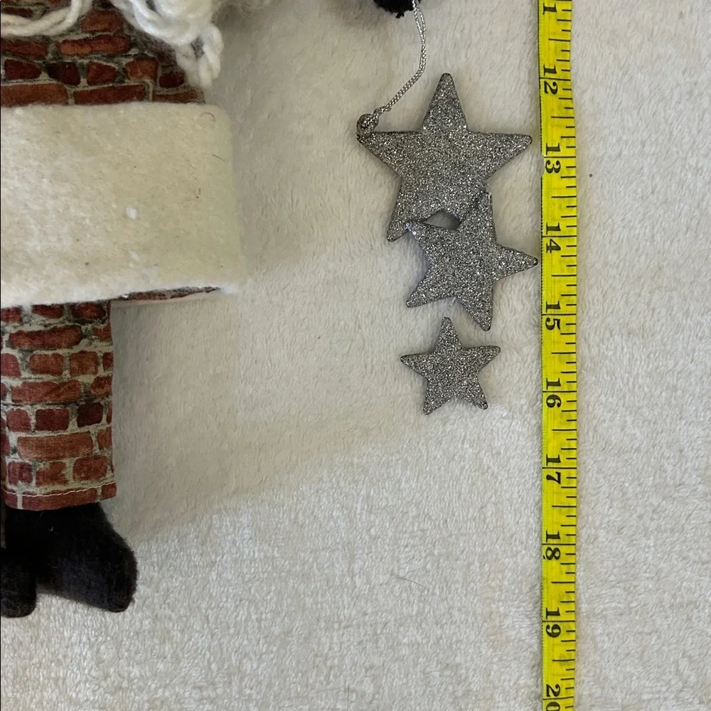Festive Santa Doll with Brick Pattern Coat